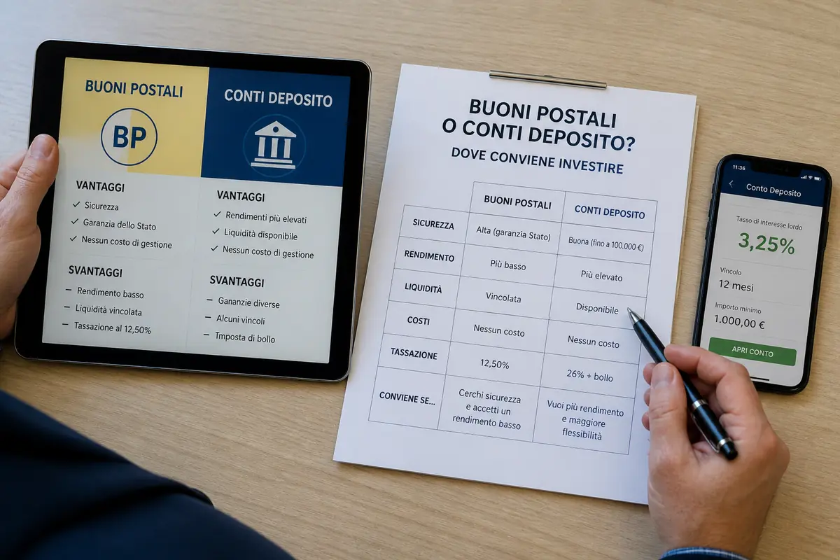 Buoni postali o conti deposito dove conviene investire